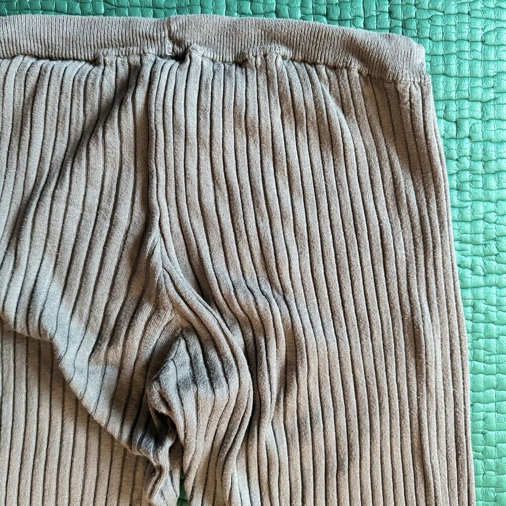 Vintage FOREVER 21 Ribbed Knit Rayon Flared Leggings M Teal Blue Pull On Y2K EUC - Picture 14 of 15